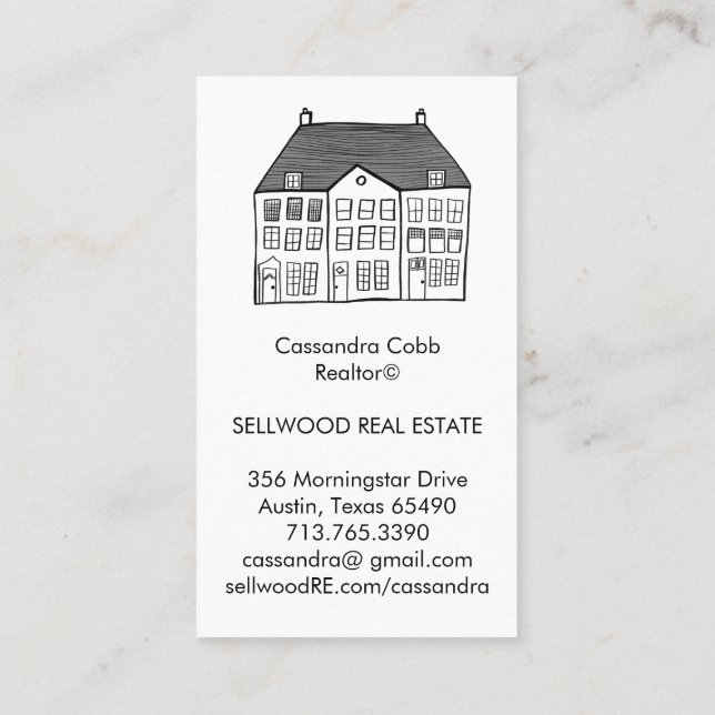 New Home Modern Real Estate Broker Agent Realtor  Business Card (Back)