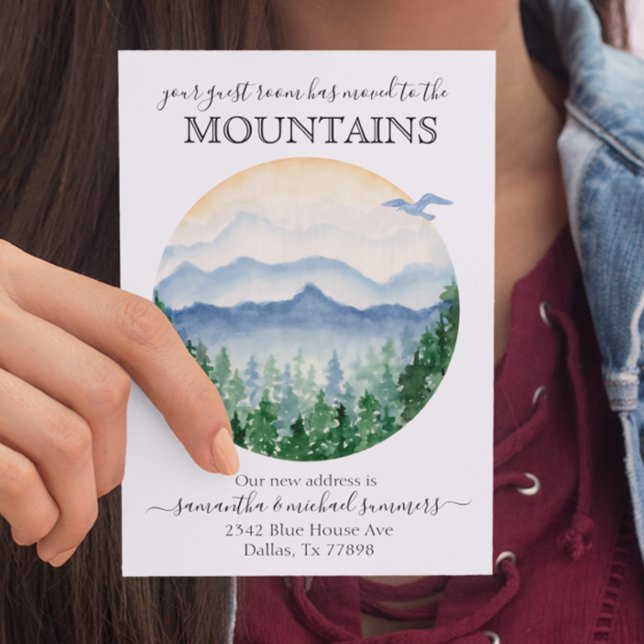 New Home Moving Announcement Cabin Lodge Mountains (Creator Uploaded)