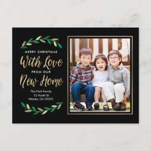 New Home Moving Announcement Holiday Postcard