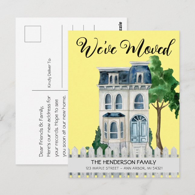 New Home Moving Announcement Postcard (Front/Back)