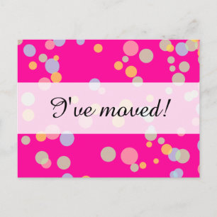 New home moving postcards colourful confetti