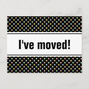 New home moving postcards   colourful polkadots