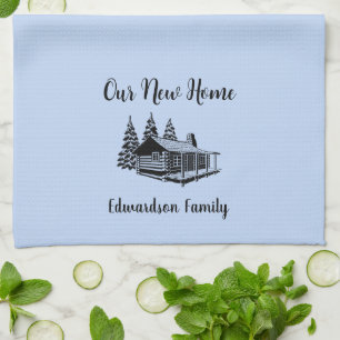 New Home moving to new house family name Tea Towel