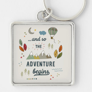 New Home New Adventure Inspirational Travel Quote Key Ring