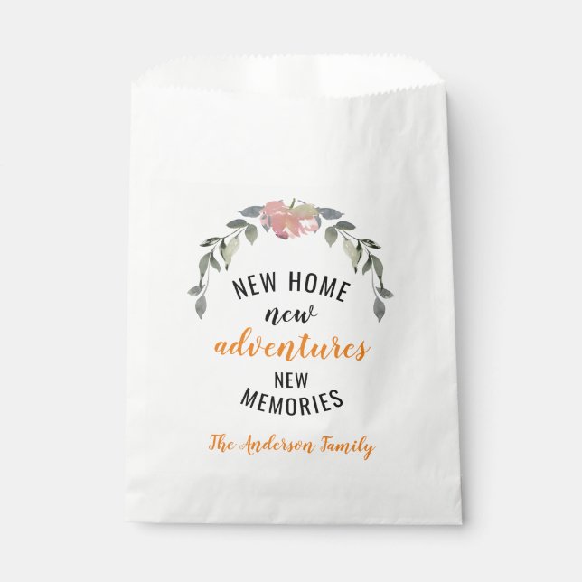 New Home New Adventure New Memories House Warming Favour Bags (Front)