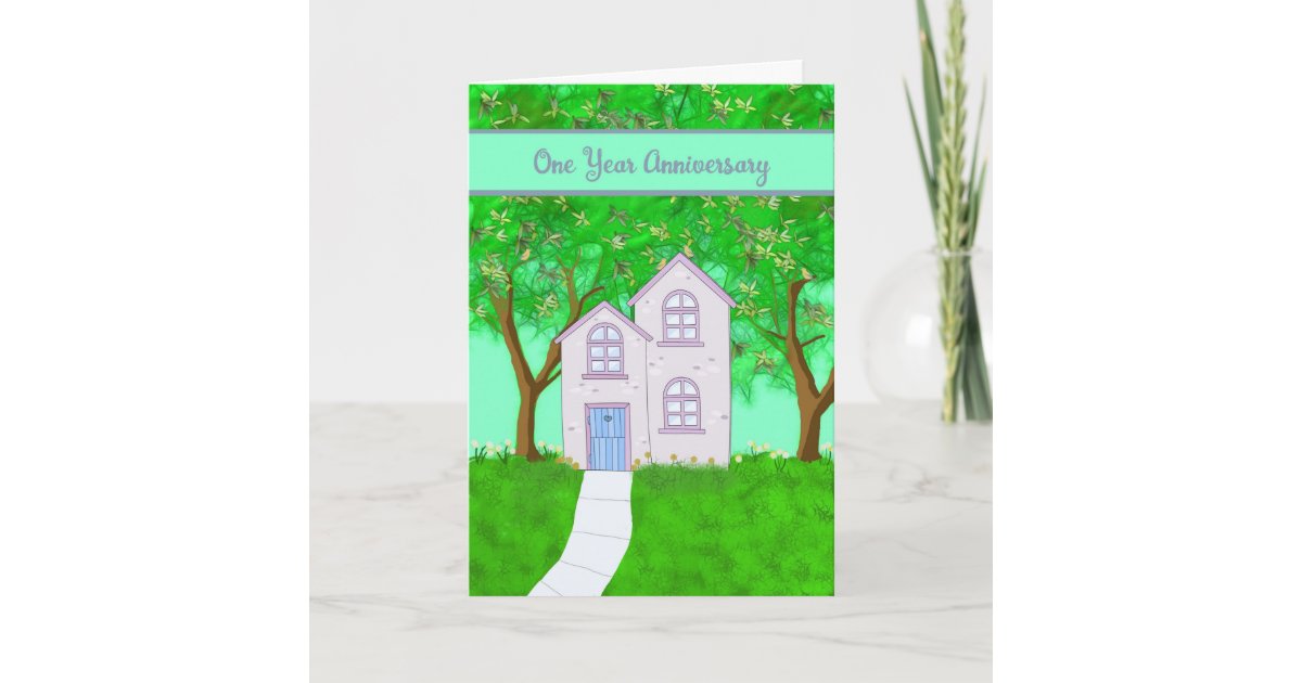 New Home One Year Anniversary Card | Zazzle.co.uk