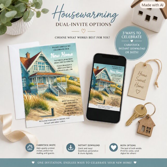 New Home Open House / Housewarming Party  Invitati Invitation (Creator Uploaded)