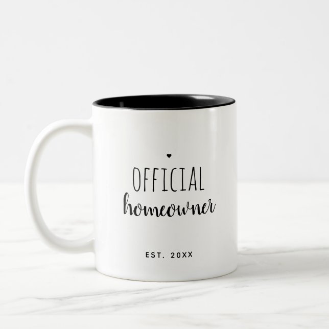 New Home Owner Custom Modern Simple  Two-Tone Coffee Mug (Left)