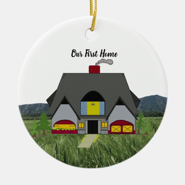 New Home Owners Cosy First Home Ceramic Ornament (Front)
