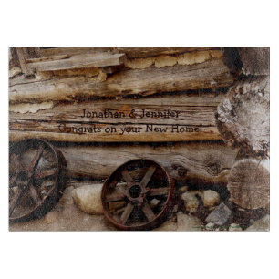 New Home Personalised Glass Cutting Board