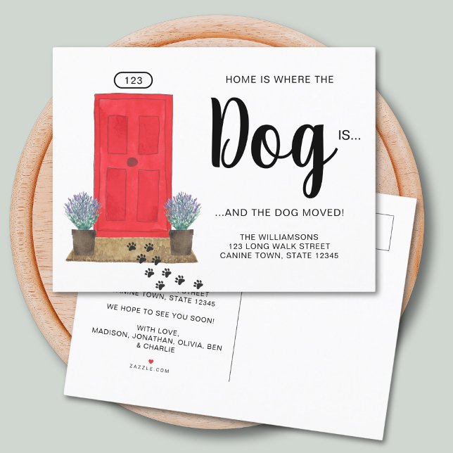 New Home Pet Dog Moving Announcement Postcard (Creator Uploaded)