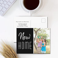 New Home Photo Chic Black Moving Announcement
