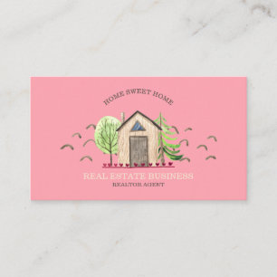 New Home Real Estate Agent mowing address Business Card