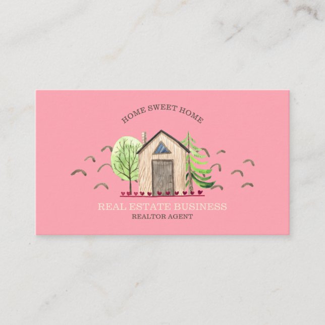 New Home Real Estate Agent mowing address Business Card (Front)