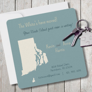New Home Rhode Island Moving Announcement Postcard