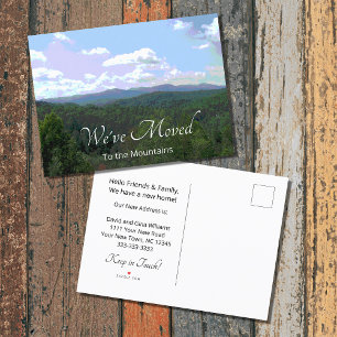 New Home Rustic Mountains Change of Address Announcement Postcard