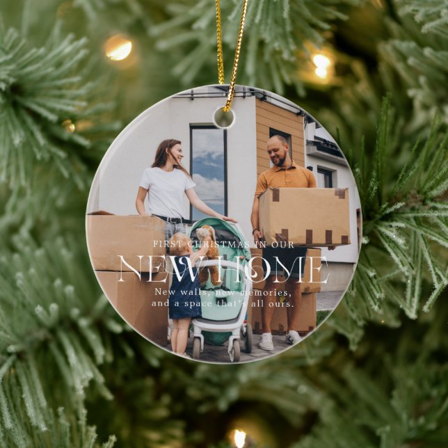 New Home | Sentimental Photo Keepsake Christmas  Ceramic Tree Decoration (Tree)