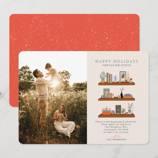 New Home  Shelves Moving Announcement Photo (Front/Back)