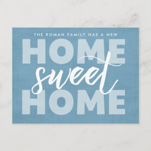 New Home Sweet Home Blue Moving Announcement