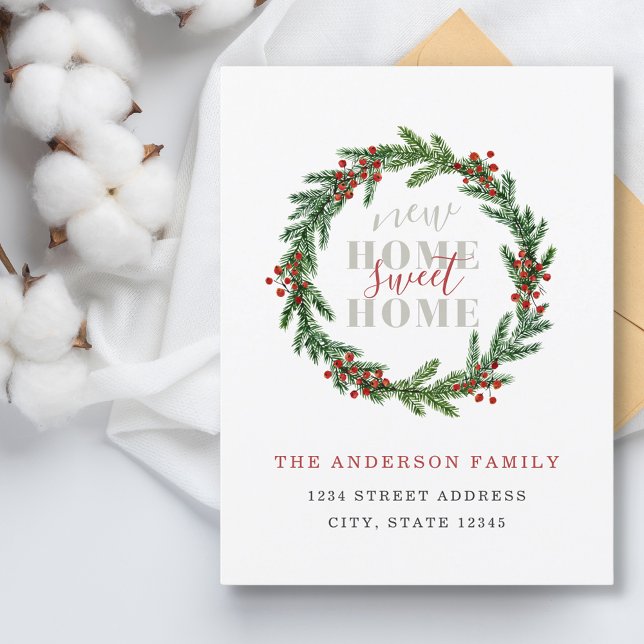 New Home Sweet Home Holiday Moving Announcement Postcard (Creator Uploaded)