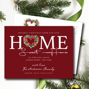 New Home Sweet Home Holiday Moving Announcement Postcard