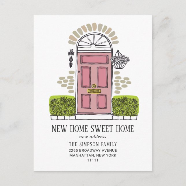 New Home Sweet Home Moving Announcement Postcard (Front)