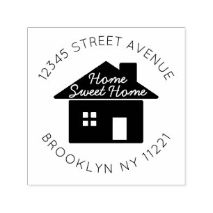 New Home Sweet Home Moving Return Address Label Self-inking Stamp