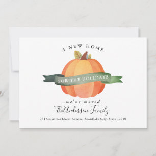 New Home Thanksgiving Pumpkin Moved Holiday Moving Announcement