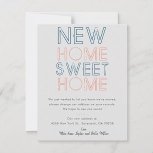 New Home Typography   Moving Announcement Card