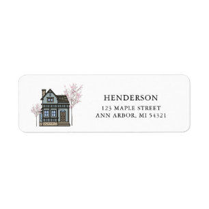 New Home Victorian House Return Address Label