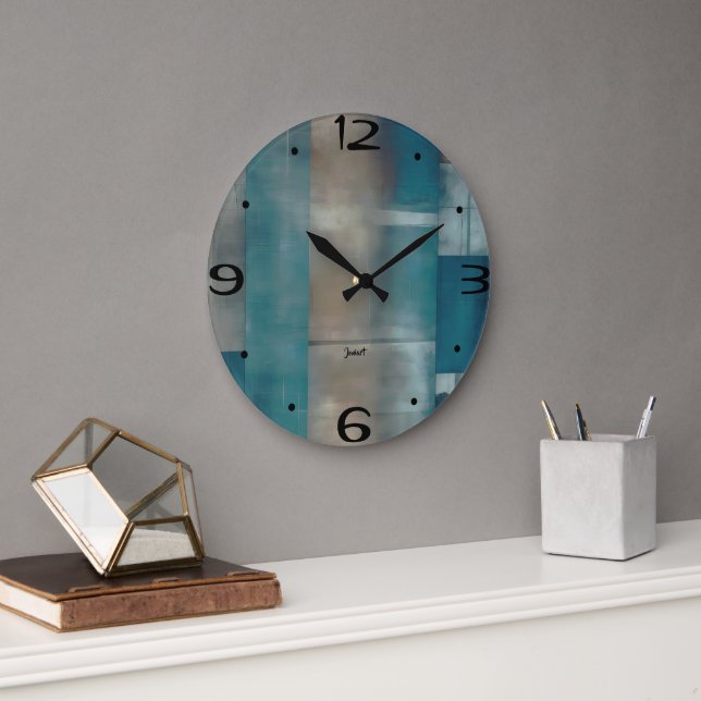 New Home Wall Room Timepiece Cute Bluesy Grey Fade Large Clock (Office)