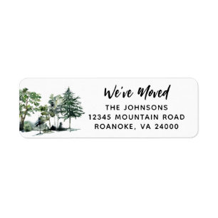 New Home Watercolor Forest Return Address