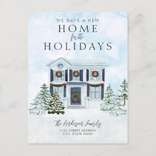 New Home We Moved Christmas Holiday Moving Announcement Postcard
