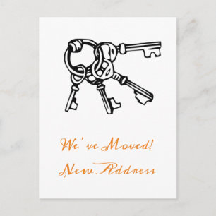 New Home We’ve Moved Announcement Orange Postcard