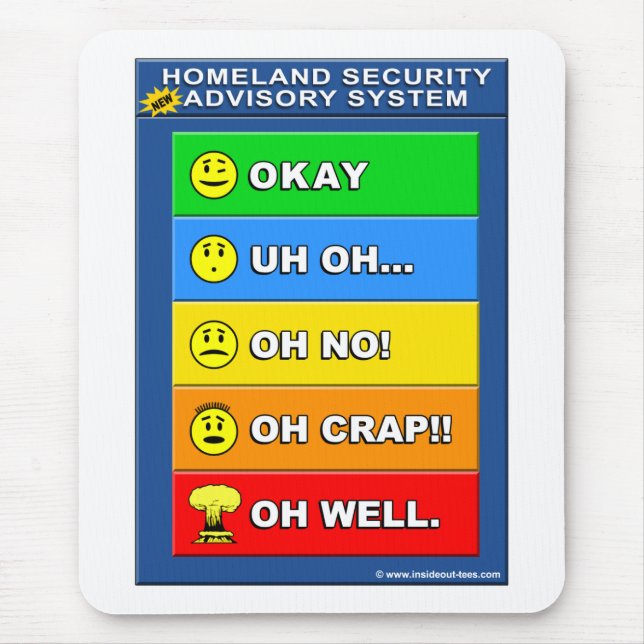 New Homeland Security Advisory System - Funny Mouse Mat (Front)