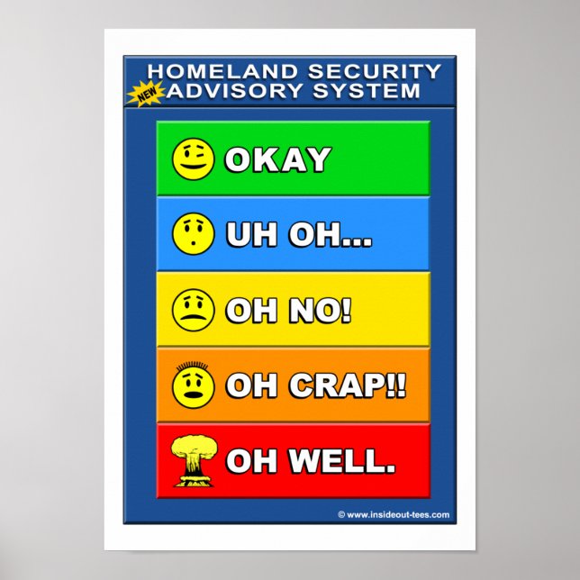 New Homeland Security Advisory System - Funny Poster (Front)