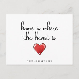 New Homeowner Home is Where the Heart is Realty Postcard