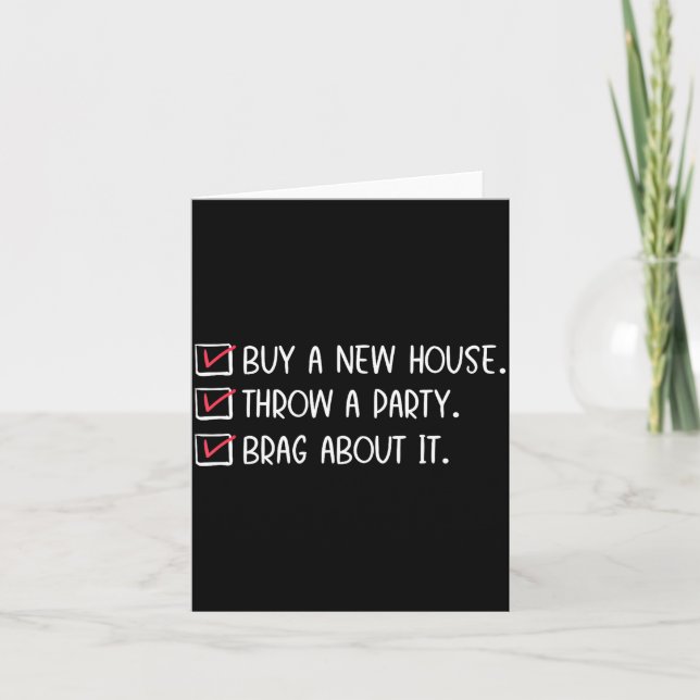 New Homeowner Housewarming Party Funny Home Checkl Card (Front)