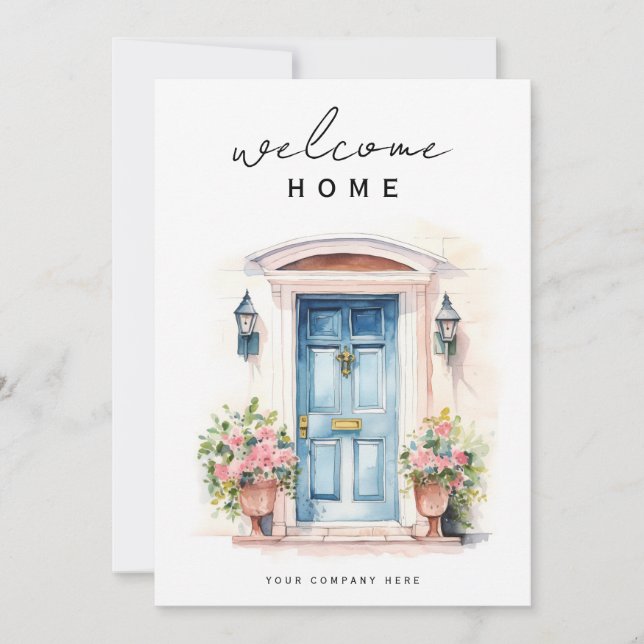 New Homeowner Welcome Home Front Door Realty Card (Front)