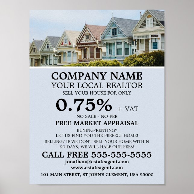 New Homes, Realtor, Estate Agent Advertising Poster (Front)