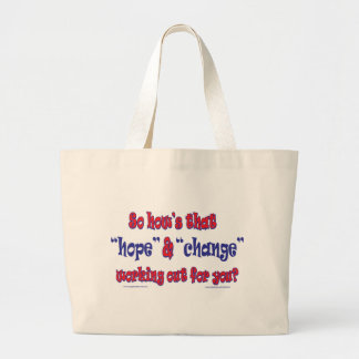 NEW-HOPE-AND-CHANGE-Funky Script Large Tote Bag
