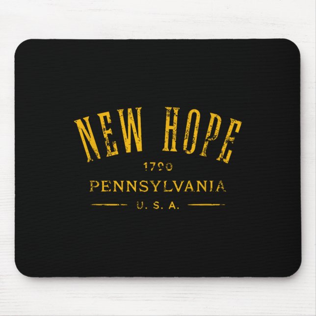 New Hope Pennsylvania Usa Souvenir Distressed Desi Mouse Mat (Front)