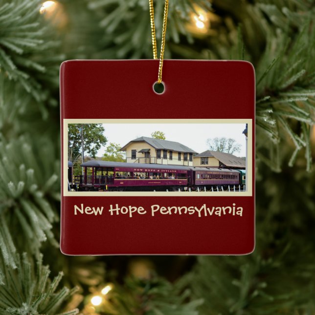 New Hope Train Station Ceramic Ornament (Tree)