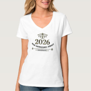 New Horizons Await / Playera cuello V para mujer T-Shirt