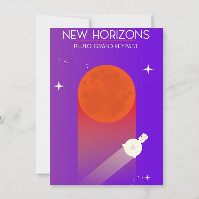 New Horizons Pluto Grand Flypast space art. Invitation (Back)