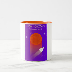 New Horizons Pluto Grand Flypast space art. Two-Tone Coffee Mug