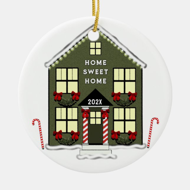 New House 2023 Ceramic Tree Decoration (Front)