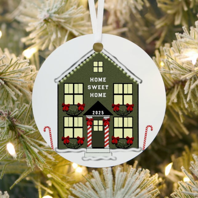 New House 2025 Collectible Metal Tree Decoration (Insitu)