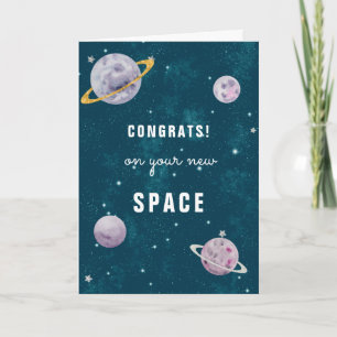 new house congrats on your space funny pun card
