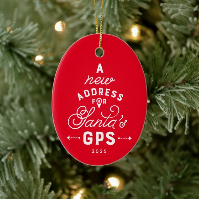 New house cute red one photo Christmas Ceramic Tree Decoration (Tree)